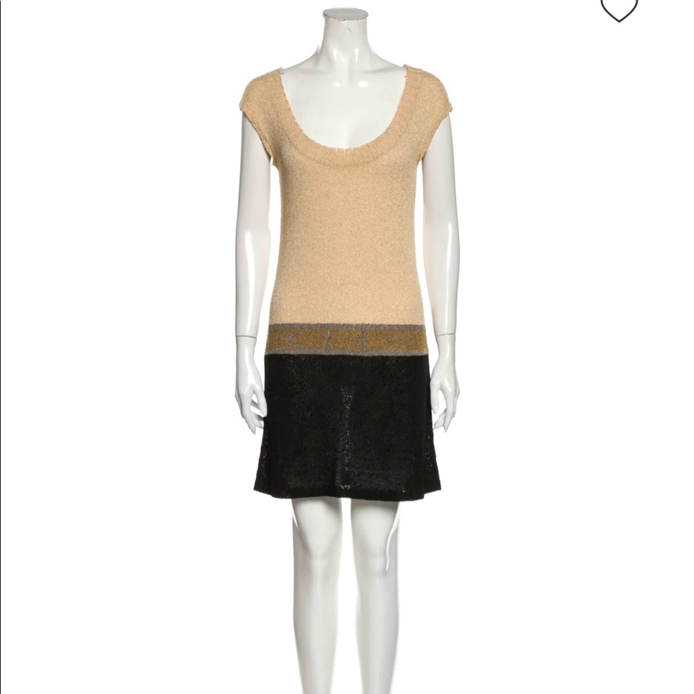 Tomas Maier shift dress tan and black size small/medium